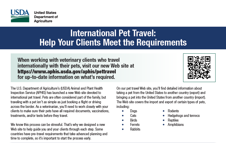 Aphis Pet Travel Website Texas A M Veterinary Medical Diagnostic Laboratory