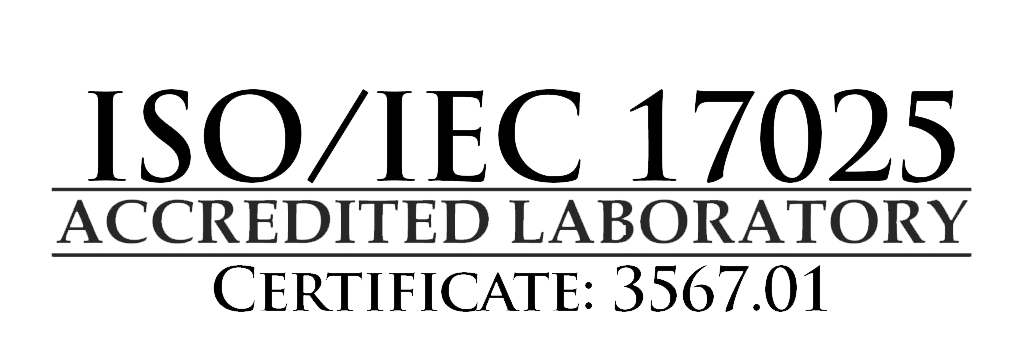ISO 17025 Accredited Lab, certificate 3567.01