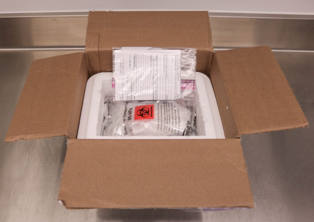 example a sample properly packaged for shipment